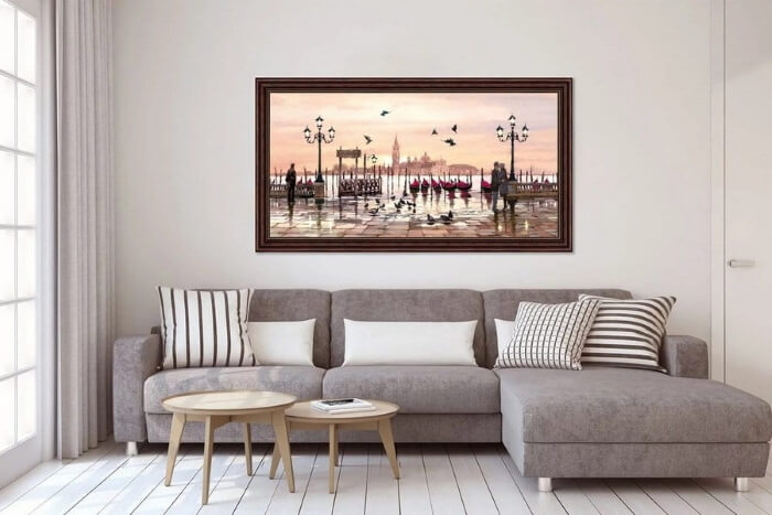Масляная картина в гостиной - набережная в Венеции